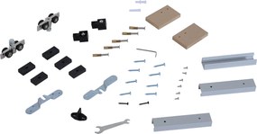 HOMCOM sina cu set de accesorii pentru usi glisante din lemn rustic | Aosom Romania