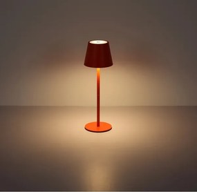 Globo 58488R-LED Lampă de masă VANNIE reglabilă, cu control tactil, reîncărcabilă, pentru exterior, 3W/5V IP54 1800mAh roșie