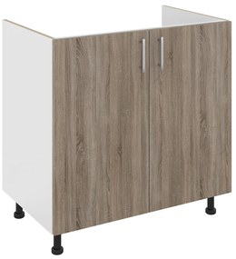 Corp Masca Chiuveta Karo, 2 Usi, Stejar Sonoma Inchis/Alb, 80 x 50 x 80 cm