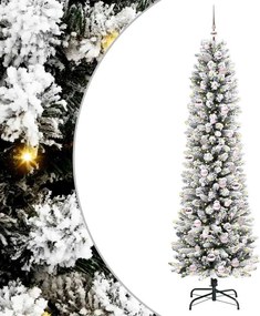 vidaXL Brad de Crăciun artificial Alb 210 cm PVC și metal și plastic