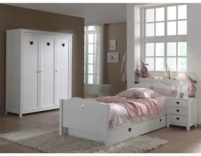 Set Mobilier Cameră Copii AMORI, 3 Piese, Alb, Stil Romantic – Vipack