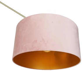 Lampa de podea moderna cu abajur din catifea aurie roz 50 cm - Editor