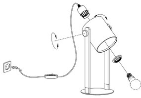 Eglo 43428 - Lampă de masă HORNWOOD 1 1xE27/28W/230V