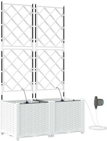 vidaXL Vază pentru Grădină 2 pcs Alb Oțel