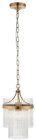 Endon 112572 - Candelabru suspendat pe lanț MARIETTA 1xE27/10W/230V, alamă/sticlă clară