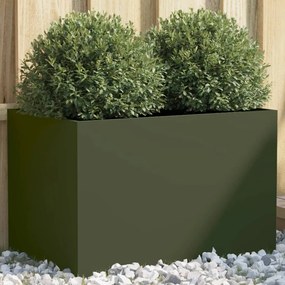 vidaXL Jardinieră, verde măsliniu, 62x40x39 cm, oțel