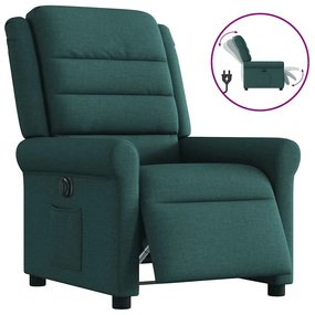 vidaXL Fotoliu rabatabil electric, verde închis, material textil