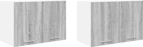 vidaXL Dulap suspendat cu ușă 2 pcs Gri Sonoma și Alb 60 x 31 x 40 cm