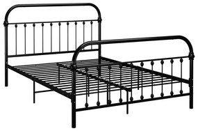 284501 vidaXL Cadru de pat, negru, 140 x 200 cm, metal