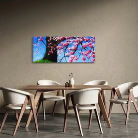 Tablou - Cireș înflorit - pictură (120x50 cm)