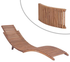 44666 vidaXL Șezlong de plajă pliabil, lemn masiv de tec