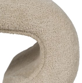 Taburet bej cu tapițerie din țesătură bouclé – Ixia