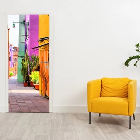 Fototapet pentru ușă - Staduță colorată italiană (95x205cm)