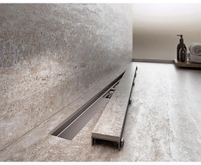 Rigolă de duș, Alcadrain, Marble, cu capac faianțabil, 65 cm