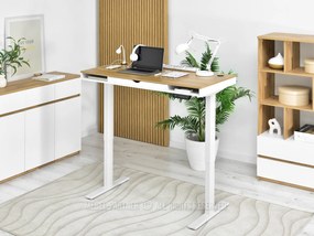 Masă PC Osto 120 (stejar alb + negru). 1109814