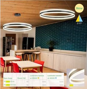 Lustra circulara LED Ada 100cm, Black