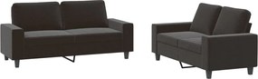 vidaXL Set de canapele, 2 piese, negru, material textil