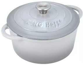 Oală cu capac din fontă Ø21 cm, 2,4L, gri Kinghoff KH1520