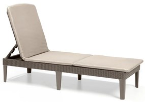 Șezlong de grădină Jaipur cu pernă cappuccino