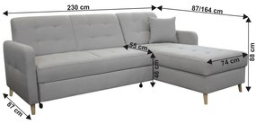 Coltar de colt universala, gri mix, VISBY