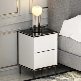 Măsuță de noptieră Imaj White Marble
