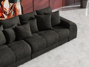 Canapea extensibilă dumonde cu 2 lăzi de depozitare si sezut confortabil din spuma high-density, Verona Enjoy Black 310x100 cm
