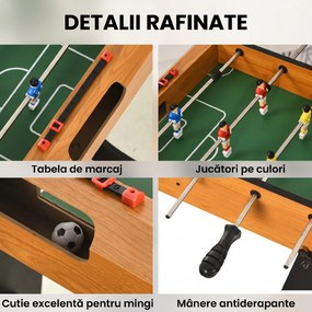 HOMCOM Masă de Fotbal Pliabilă, 22 Jucători și 2 Bile, 98x42x62,5 cm, Lemn | Aosom Romania