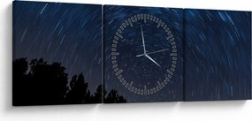 Tabloul cu cerul nocturn (cu ceas) (90x30 cm)