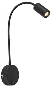 Aplica cu reader LED brat flexibil MILLY negru
