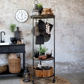Etajera din lemn reciclat, metal si MDF, cu 3 rafturi