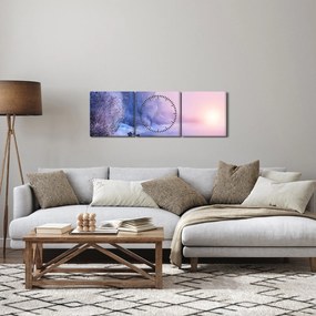 Tablou - Râu înghețat (cu ceas) (90x30 cm)