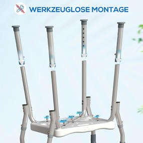 HOMCOM Scaun Reglabil de Duș cu Mânere, Multicolor | Aosom Romania