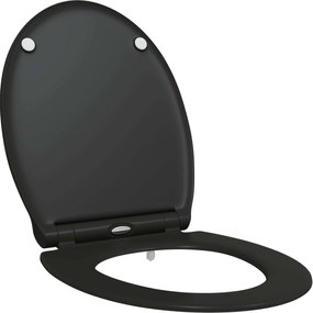 vidaXL Capacul de toaletă Negru 47 x 37,5 x 3,8 cm Duroplast