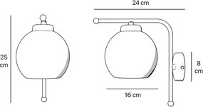 Aplica de perete din alama Globe