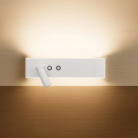 Aplica de perete tip spot RESORT LED/10W/230V + LED/3W, albă, stânga