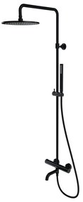 Omnires Y set cada si dus perete cu termostat da negru Y1234BL