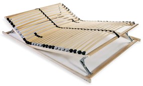 Baza de pat cu sipci, 28 sipci, 7 zone, 100 x 200 cm 100 x 200 cm, Tetiera  suport pentru picioare (manual), nu