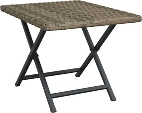 vidaXL Masă de bistro pliabilă, gri, 45x35x32 cm, poliratan