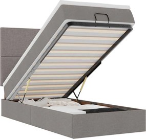 vidaXL Cadru de pat otoman cu saltea Taupe 80x200cm Material