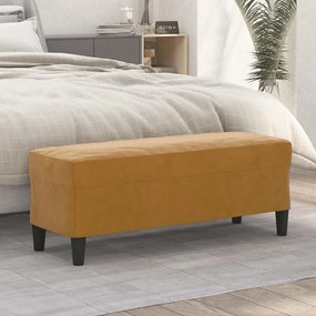 349428 vidaXL Bancă, maro, 100x35x41 cm, catifea