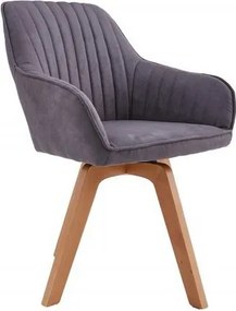 Set de 2 scaune pivotante Livorno microfibra gri vintage