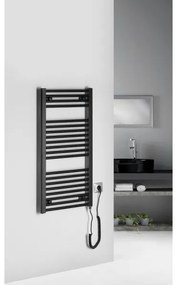 Radiator portprosop electric pentru baie Aqualine DIRECT-E 300W/230V 96 cm negru mat