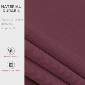 Copertina de Soare pentru Exterior Reglare cu Manivela, din Aluminiu si Poliester, 295x250cm, Rosu Inchis Outsunny | Aosom RO
