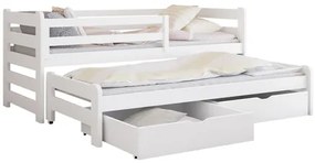Pat pentru copii 90 cm Palkana (Alb) (cu somieră) (cu sp. depozitare). 1103334