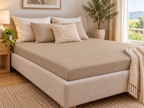 Cearsaf jersey EXCLUSIVE cappuccino 90 x 200 cm