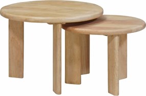 vidaXL Mese de Cafea Nesting 2 pcs Negru Lemn de mango solid