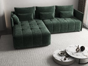 Colțar extensibil dumonde cu ladă de depozitare si sezut confortabil din spuma high-density, Malta Euphoria Green II 235x185 cm