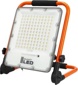 Proiector LED reîncărcabil cu stativ LED/100W/3,2V 5000K 5000 mAh IP65 portocaliu
