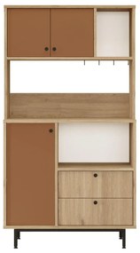 Dulap cu rafturi Rebutia 3 (Stejar + Cărămiziu) . 1102502