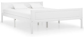 322106 vidaXL Cadru de pat, alb, 140x200 cm, lemn de pin masiv